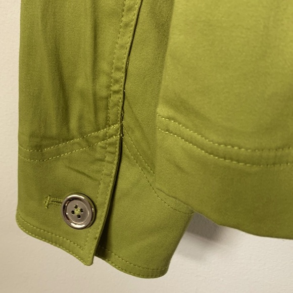 Jones NY Sport Fall Stretch Women’s Size M Button Down Olive Green Jacket - Picture 13 of 16